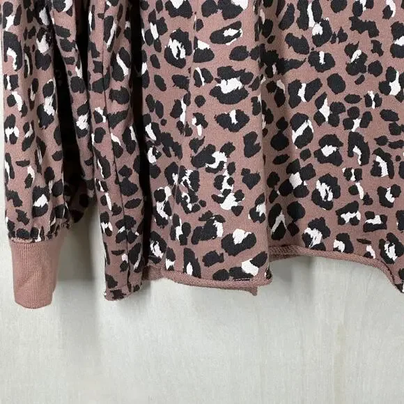 RAILS Reeves Sweatshirt SZ M Mountain Leopard Print Terry Sweater - Picture 4 of 10